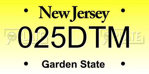 025DTM New Jersey License Plate