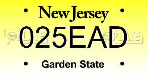 025EAD New Jersey License Plate