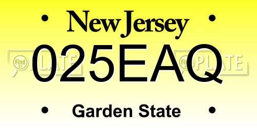 025EAQ New Jersey License Plate