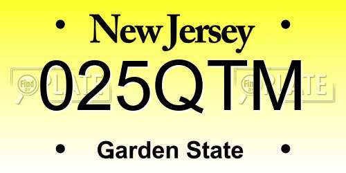 025QTM New Jersey License Plate