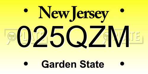 025QZM New Jersey License Plate