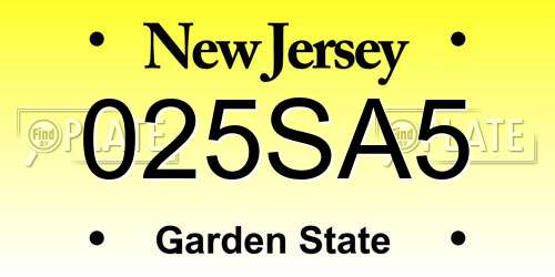 025SA5 New Jersey License Plate