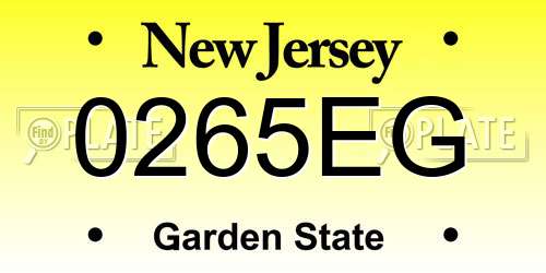 0265EG New Jersey License Plate