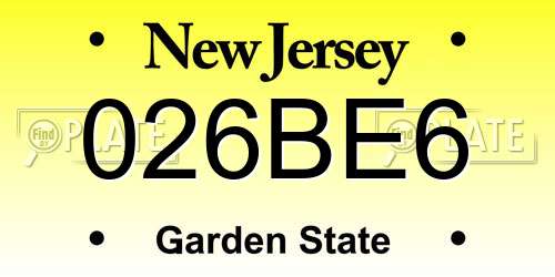 026BE6 New Jersey License Plate
