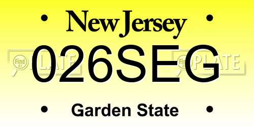 026SEG New Jersey License Plate