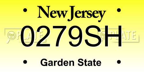 0279SH New Jersey License Plate