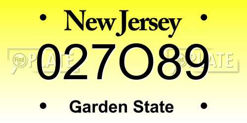 027O89 New Jersey License Plate