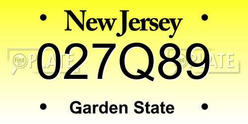 027Q89 New Jersey License Plate