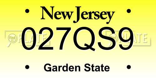 027QS9 New Jersey License Plate
