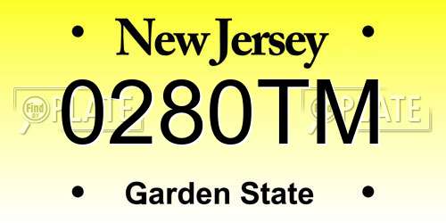 0280TM New Jersey License Plate