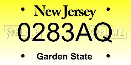 0283AQ New Jersey License Plate