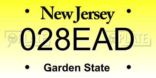 028EAD New Jersey License Plate