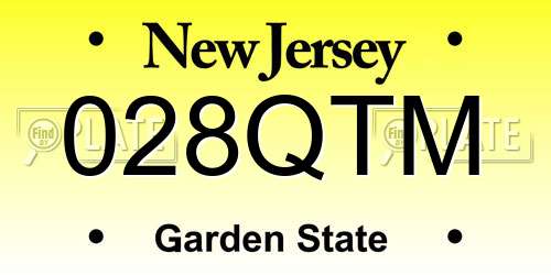 028QTM New Jersey License Plate