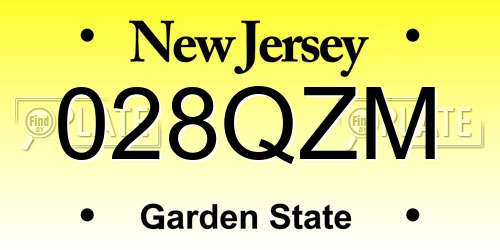 028QZM New Jersey License Plate