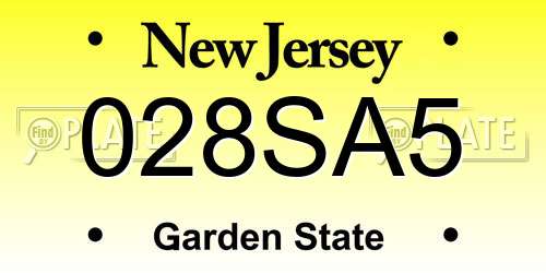 028SA5 New Jersey License Plate