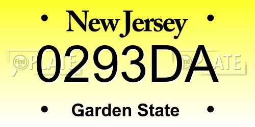 0293DA New Jersey License Plate