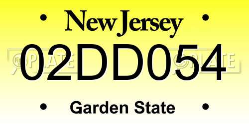02DD054 New Jersey License Plate