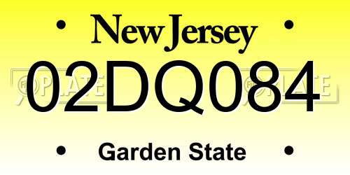 02DQ084 New Jersey License Plate
