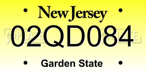 02QD084 New Jersey License Plate