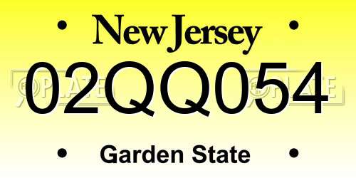 02QQ054 New Jersey License Plate