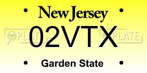 02VTX New Jersey License Plate