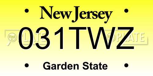 031TWZ New Jersey License Plate