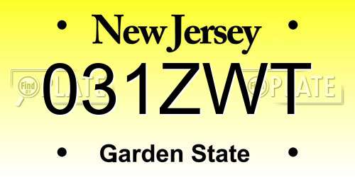 031ZWT New Jersey License Plate