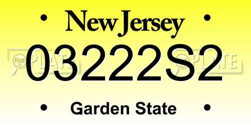 03222S2 New Jersey License Plate
