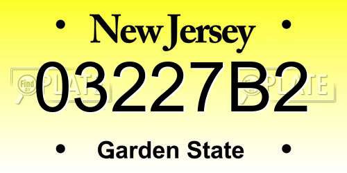 03227B2 New Jersey License Plate