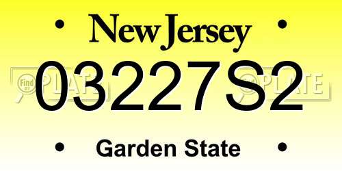 03227S2 New Jersey License Plate