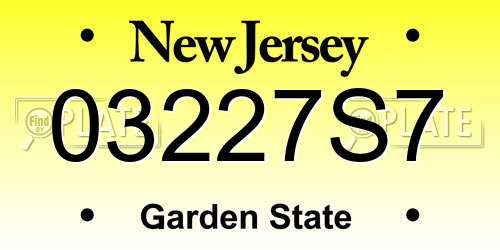 03227S7 New Jersey License Plate