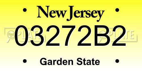 03272B2 New Jersey License Plate