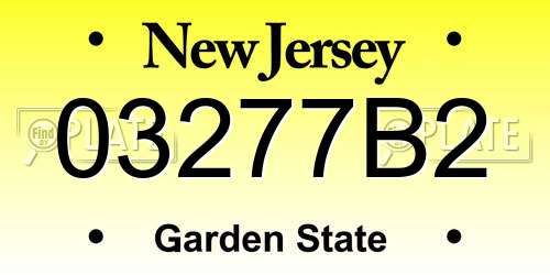 03277B2 New Jersey License Plate