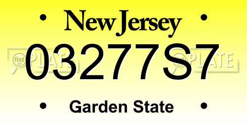 03277S7 New Jersey License Plate
