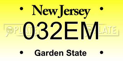 032EM New Jersey License Plate