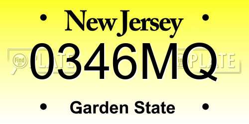 0346MQ New Jersey License Plate
