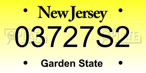 03727S2 New Jersey License Plate