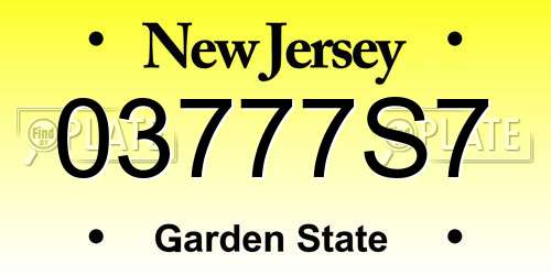 03777S7 New Jersey License Plate