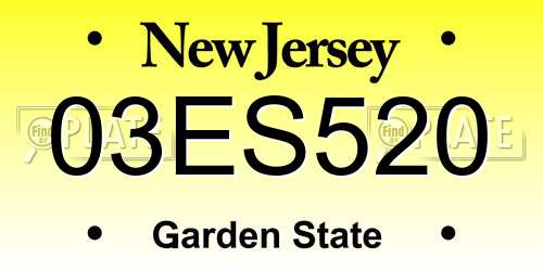 03ES520 New Jersey License Plate