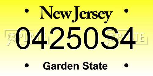 04250S4 New Jersey License Plate