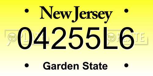 04255L6 New Jersey License Plate