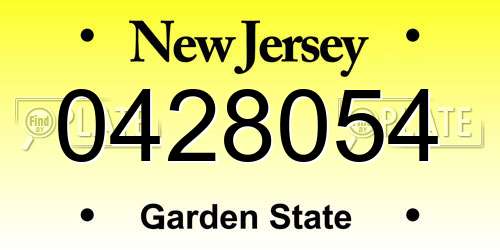 0428054 New Jersey License Plate