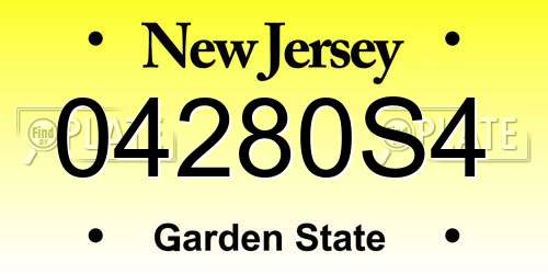 04280S4 New Jersey License Plate