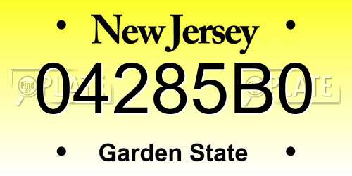 04285B0 New Jersey License Plate