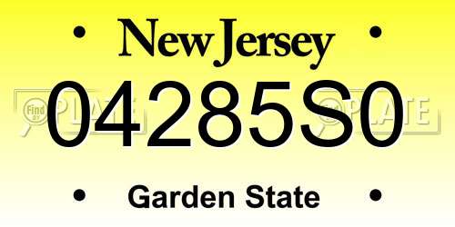 04285S0 New Jersey License Plate