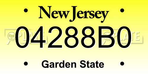 04288B0 New Jersey License Plate