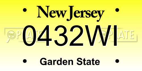 0432WI New Jersey License Plate