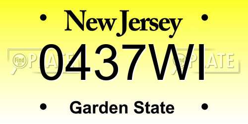 0437WI New Jersey License Plate