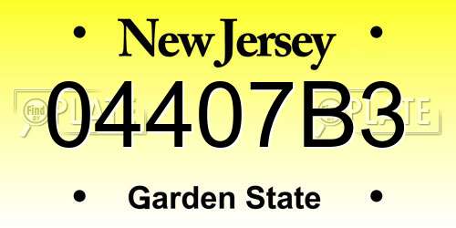 04407B3 New Jersey License Plate
