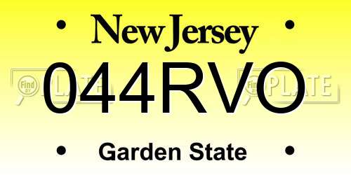 044RVO New Jersey License Plate